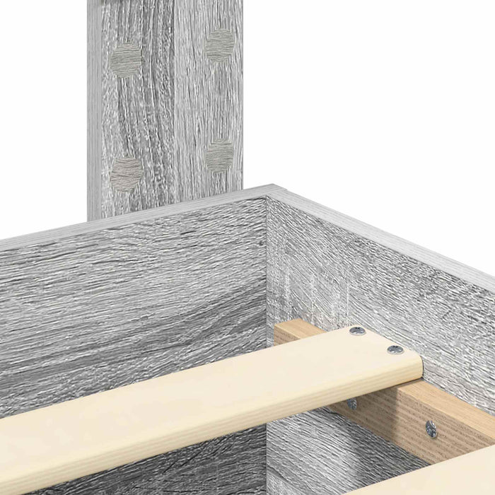 Cadru de pat cu headboard Gri Sonoma 140 x 190 cm Lemn compozit - WALTI WALTI