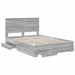 Cadru de pat cu headboard Gri Sonoma 140 x 190 cm Lemn compozit - WALTI WALTI