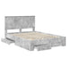 Cadru de pat cu sertar Gri din beton 135 x 190 cm Lemn compozit - WALTI WALTI