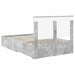 Cadru de pat cu sertar Gri din beton 120 x 200 cm Lemn compozit - WALTI WALTI