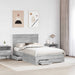 Cadru de pat cu headboard Gri Sonoma 120 x 200 cm Lemn compozit - WALTI WALTI