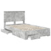 Cadru de pat cu sertar Gri din beton 120 x 190 cm Lemn compozit - WALTI WALTI
