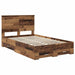 Cadru de pat cu headboard Lemn vechi 120 x 190 cm Lemn compozit - WALTI WALTI