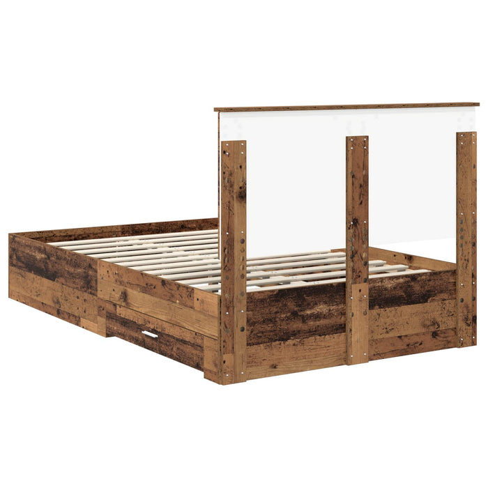 Cadru de pat cu headboard Lemn vechi 120 x 190 cm Lemn compozit - WALTI WALTI