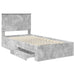 Cadru de pat cu sertar Gri din beton 100 x 200 cm Lemn compozit - WALTI WALTI