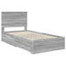 Cadru de pat cu headboard Gri Sonoma 100 x 200 cm Lemn compozit - WALTI WALTI