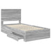 Cadru de pat cu headboard Gri Sonoma 100 x 200 cm Lemn compozit - WALTI WALTI