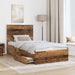 Cadru de pat cu headboard Lemn vechi 100 x 200 cm Lemn compozit - WALTI WALTI