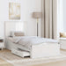 Cadru de pat cu headboard Alb 90 x 190 cm Lemn compozit - WALTI WALTI