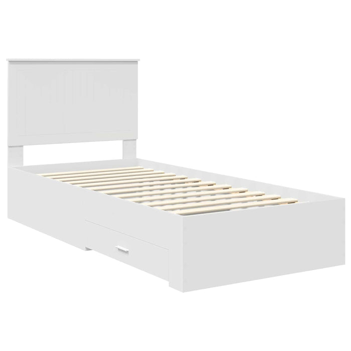 Cadru de pat cu headboard Alb 90 x 190 cm Lemn compozit - WALTI WALTI