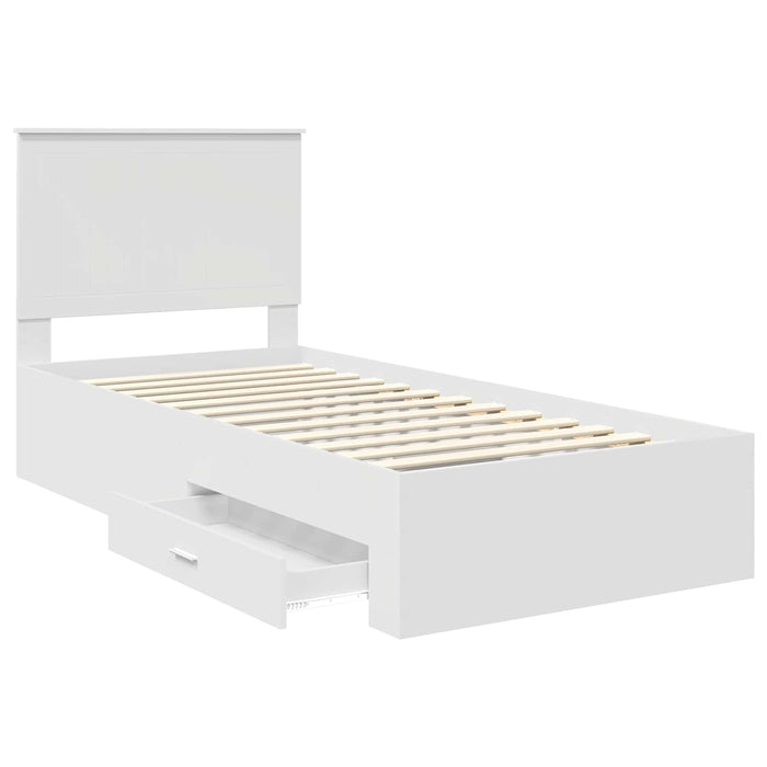 Cadru de pat cu headboard Alb 90 x 190 cm Lemn compozit - WALTI WALTI