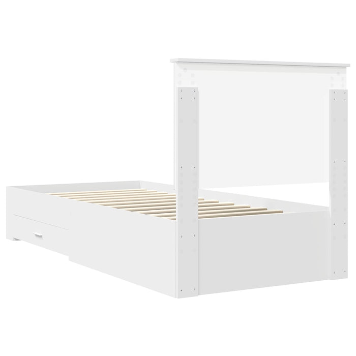 Cadru de pat cu headboard Alb 90 x 190 cm Lemn compozit - WALTI WALTI
