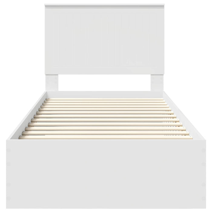 Cadru de pat cu headboard Alb 90 x 190 cm Lemn compozit - WALTI WALTI