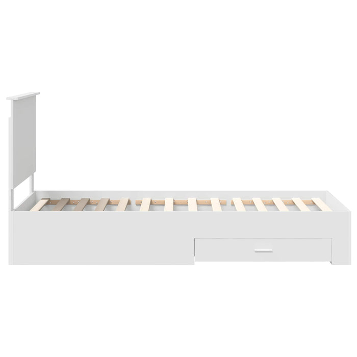 Cadru de pat cu headboard Alb 90 x 190 cm Lemn compozit - WALTI WALTI