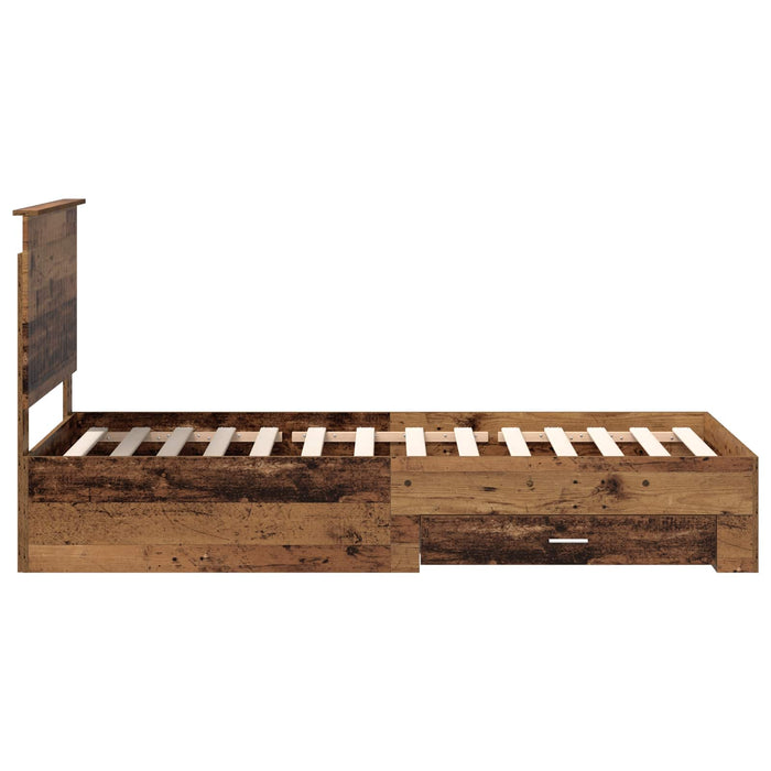 Cadru de pat cu headboard Lemn vechi 90 x 190 cm Lemn compozit - WALTI WALTI