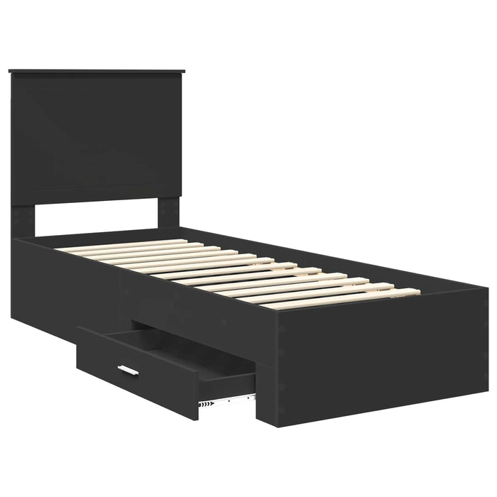 Cadru de pat Manual Negru și argintiu 75 x 190 cm Lemn compozit - WALTI WALTI