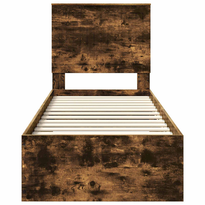 Cadru de pat cu headboard Stejar afumat și argintiu 70 x 190 cm - WALTI WALTI
