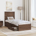 Cadru de pat cu headboard Stejar marron și argintiu 70 x 190 cm - WALTI WALTI