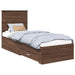 Cadru de pat cu headboard Stejar marron și argintiu 70 x 190 cm - WALTI WALTI