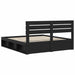 Cadru de pat cu headboard Negru 200 x 200 cm Lemn de pin masiv - WALTI WALTI