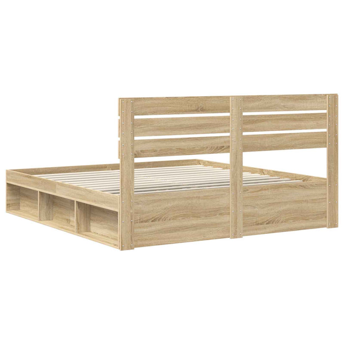 Cadru de pat cu headboard Sonoma 200 x 200 cm Lemn de pin masiv - WALTI WALTI