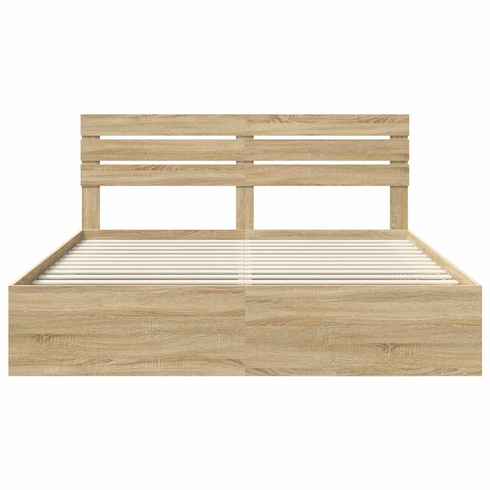 Cadru de pat cu headboard Sonoma 200 x 200 cm Lemn de pin masiv - WALTI WALTI