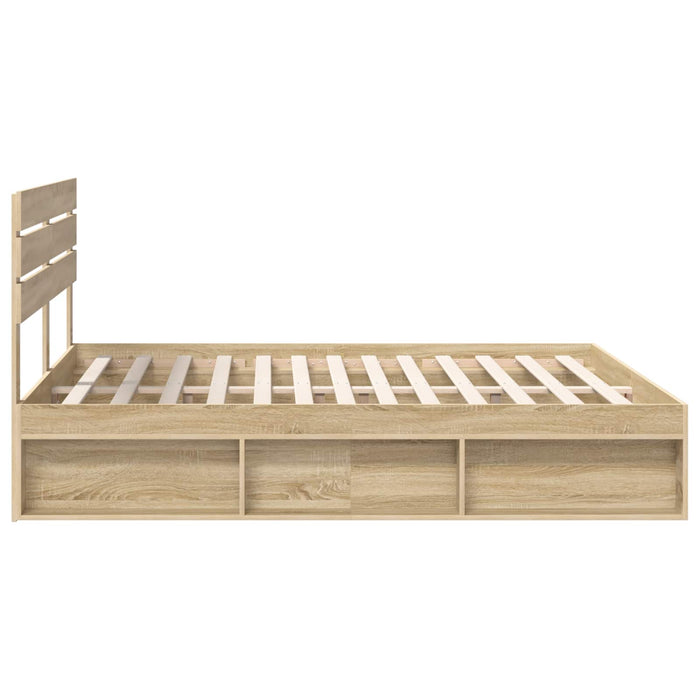 Cadru de pat cu headboard Sonoma 200 x 200 cm Lemn de pin masiv - WALTI WALTI