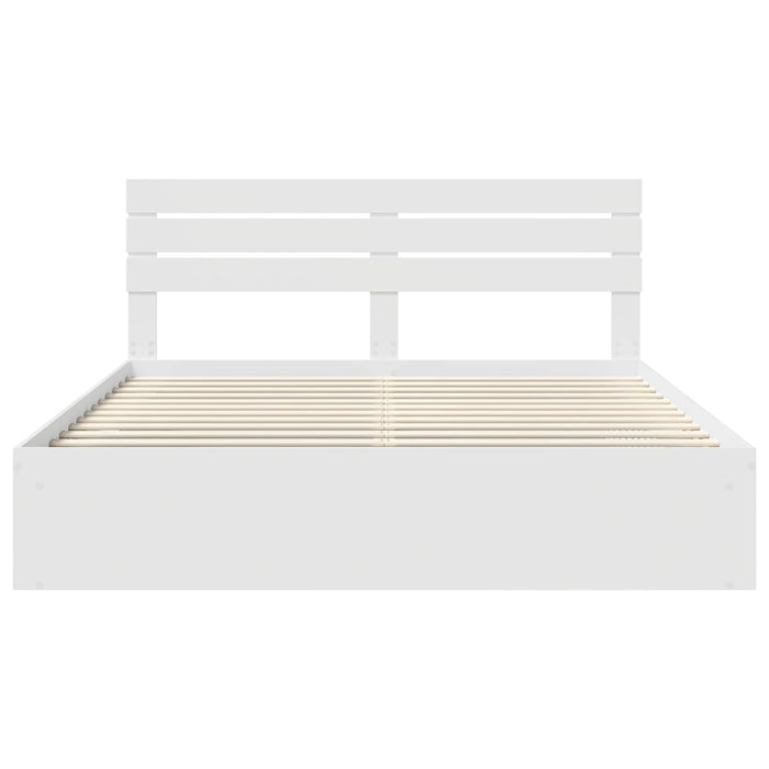Cadru de pat cu headboard Alb 180 x 200 cm Lemn de pin masiv - WALTI WALTI