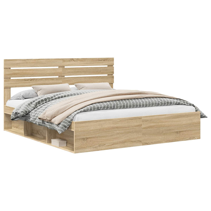 Cadru de pat cu headboard Sonoma 180 x 200 cm Lemn de pin masiv - WALTI WALTI