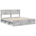 Cadru de pat cu headboard Beton 180 x 200 cm Lemn de pin masiv - WALTI WALTI