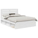 Cadru de pat cu headboard Alb 160 x 200 cm Lemn de pin masiv - WALTI WALTI