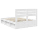 Cadru de pat cu headboard Alb 160 x 200 cm Lemn de pin masiv - WALTI WALTI