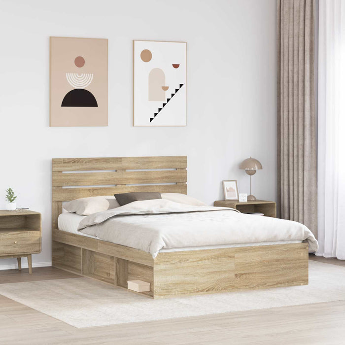 Cadru de pat cu headboard Sonoma 160 x 200 cm Lemn de pin masiv - WALTI WALTI