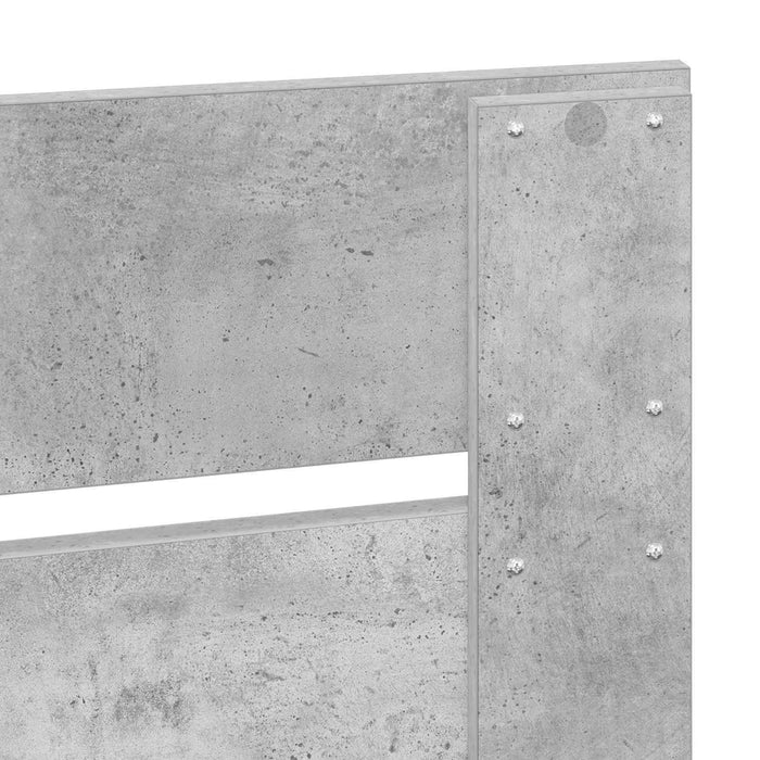 Cadru de pat cu headboard Beton 160 x 200 cm Lemn de pin masiv - WALTI WALTI