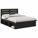 Cadru de pat cu headboard Negru 150 x 200 cm Lemn de pin masiv - WALTI WALTI
