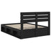 Cadru de pat cu headboard Negru 150 x 200 cm Lemn de pin masiv - WALTI WALTI