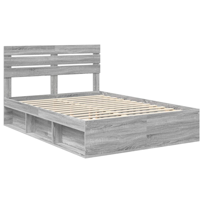 Cadru de pat Gri Sonoma 140 x 190 cm Lemn de pin masiv - WALTI WALTI