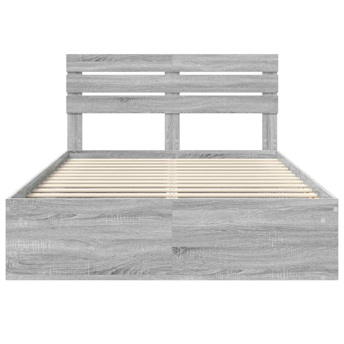 Cadru de pat Gri Sonoma 140 x 190 cm Lemn de pin masiv - WALTI WALTI