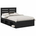 Cadru de pat cu headboard Negru 135 x 190 cm Lemn de pin masiv - WALTI WALTI