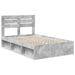 Cadru de pat Gri Concret 135 x 190 cm Lemn de pin masiv - WALTI WALTI