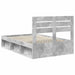 Cadru de pat Gri Concret 135 x 190 cm Lemn de pin masiv - WALTI WALTI