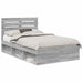 Cadru de pat Gri Sonoma 135 x 190 cm Lemn de pin masiv - WALTI WALTI
