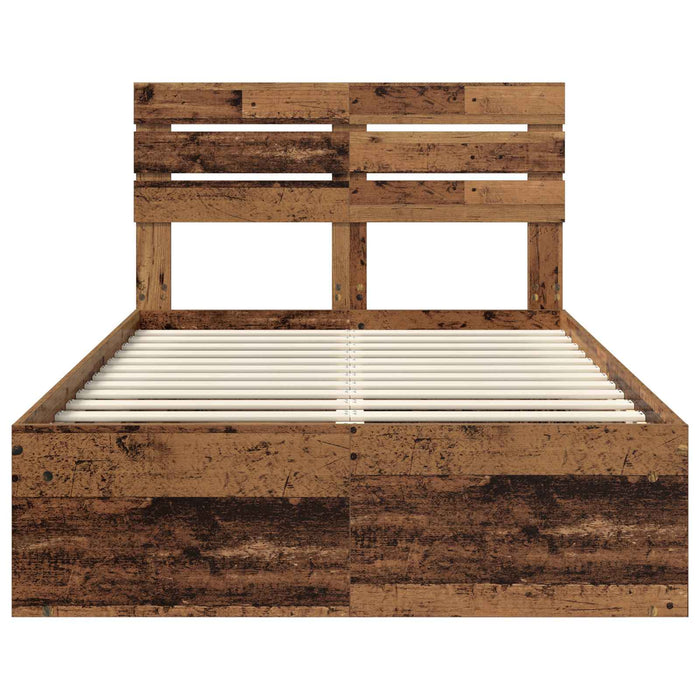 Cadru de pat Lemn vechi 135 x 190 cm Lemn de pin masiv - WALTI WALTI