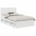 Cadru de pat cu headboard Alb 120 x 200 cm Lemn de pin masiv - WALTI WALTI