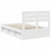 Cadru de pat cu headboard Alb 120 x 200 cm Lemn de pin masiv - WALTI WALTI
