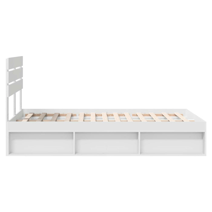 Cadru de pat cu headboard Alb 120 x 200 cm Lemn de pin masiv - WALTI WALTI