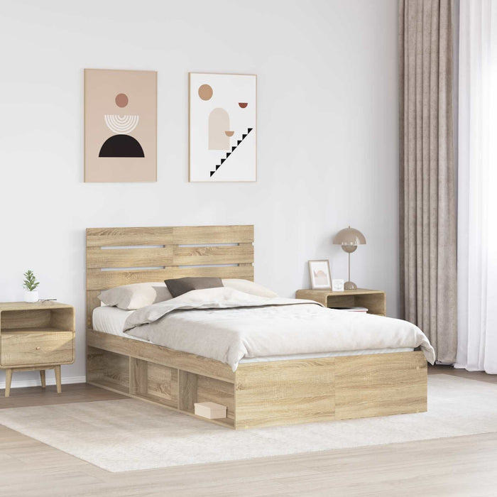 Cadru de pat cu headboard Sonoma 120 x 200 cm Lemn de pin masiv - WALTI WALTI