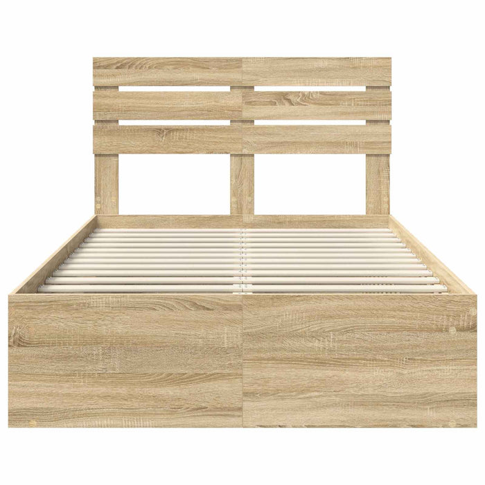 Cadru de pat cu headboard Sonoma 120 x 200 cm Lemn de pin masiv - WALTI WALTI
