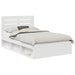 Cadru de pat cu headboard Alb 120 x 190 cm Lemn de pin masiv - WALTI WALTI