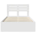 Cadru de pat cu headboard Alb 120 x 190 cm Lemn de pin masiv - WALTI WALTI